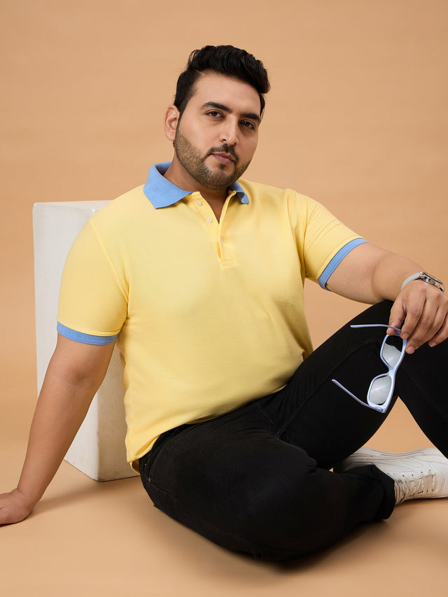 Men Plus Size Styvia Solid Polo Tshirt - bigbanana