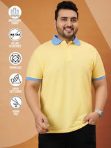 Men Plus Size Styvia Solid Polo Tshirt