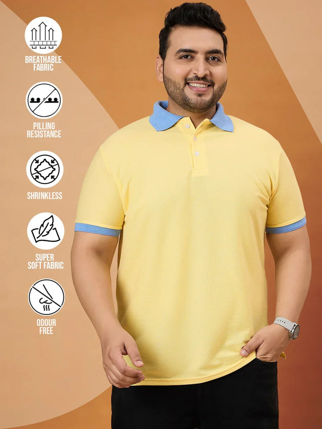 Men Plus Size Styvia Solid Polo Tshirt