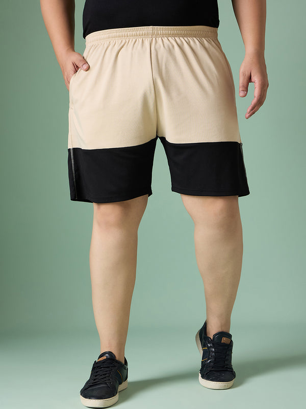 Men Plus Size Submerge Self Design Shorts