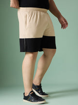 Men Plus Size Submerge Self Design Shorts - bigbanana