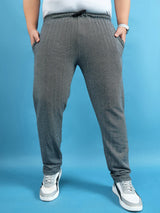 Men Plus Size Sugiarto Gray Solid Trackpant