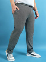 Men Plus Size Sugiarto Gray Solid Trackpant