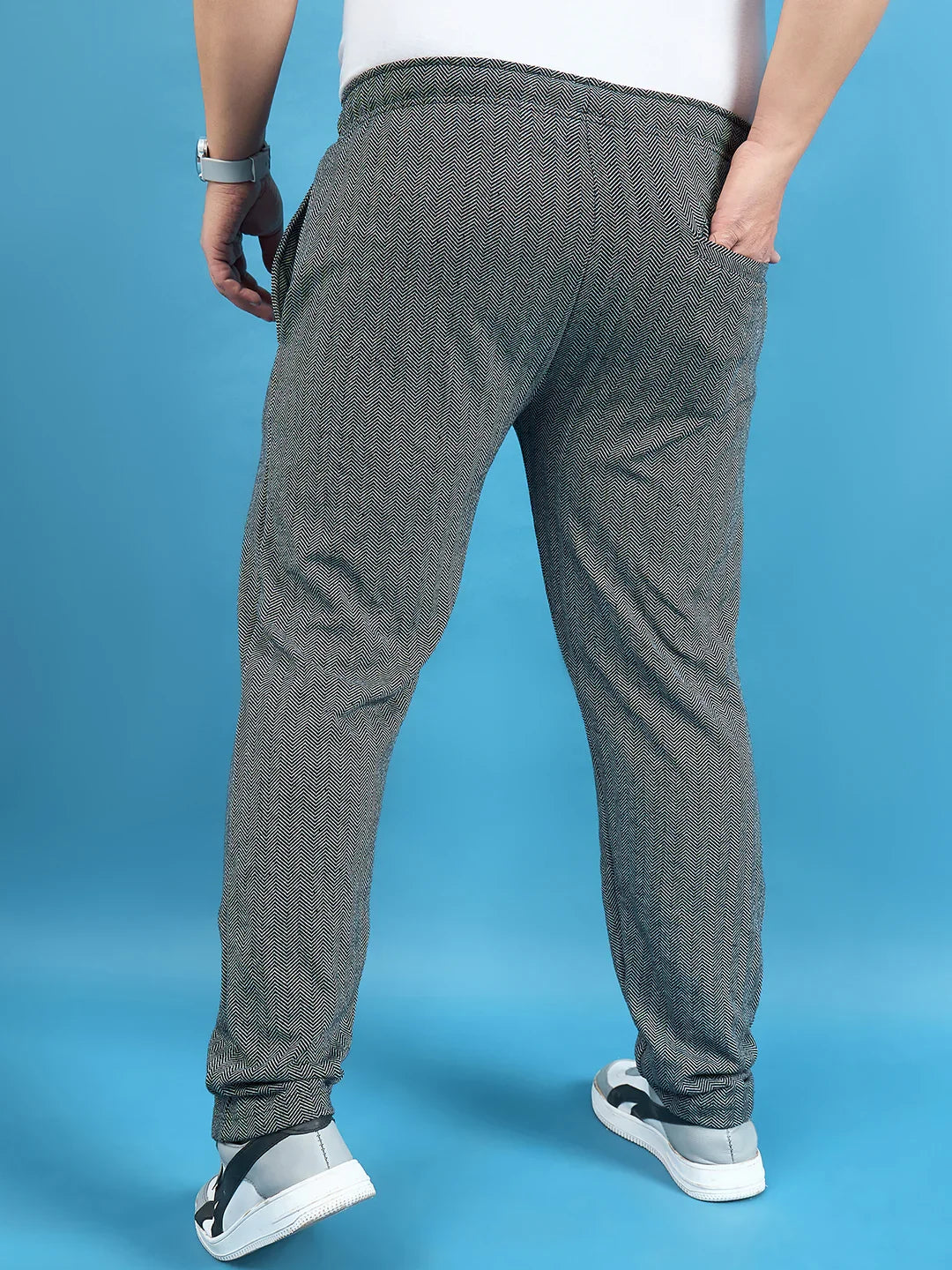 Men Plus Size Sugiarto Gray Solid Trackpant