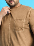 Men Plus Size Summer Solid Round Neck Tshirt - bigbanana