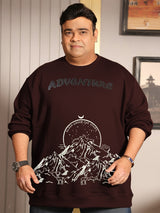 Men Plus Size Summit Black Printed Sweatshirt
