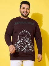 Men Plus Size Summit Black Printed Sweatshirt