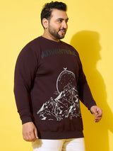 Men Plus Size Summit Black Printed Sweatshirt
