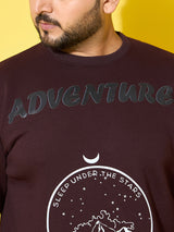 Men Plus Size Summit Black Printed Sweatshirt