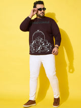 Men Plus Size Summit Black Printed Sweatshirt