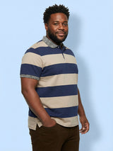 Men Plus Size Harbor Multicolor Striped Polo Tshirt