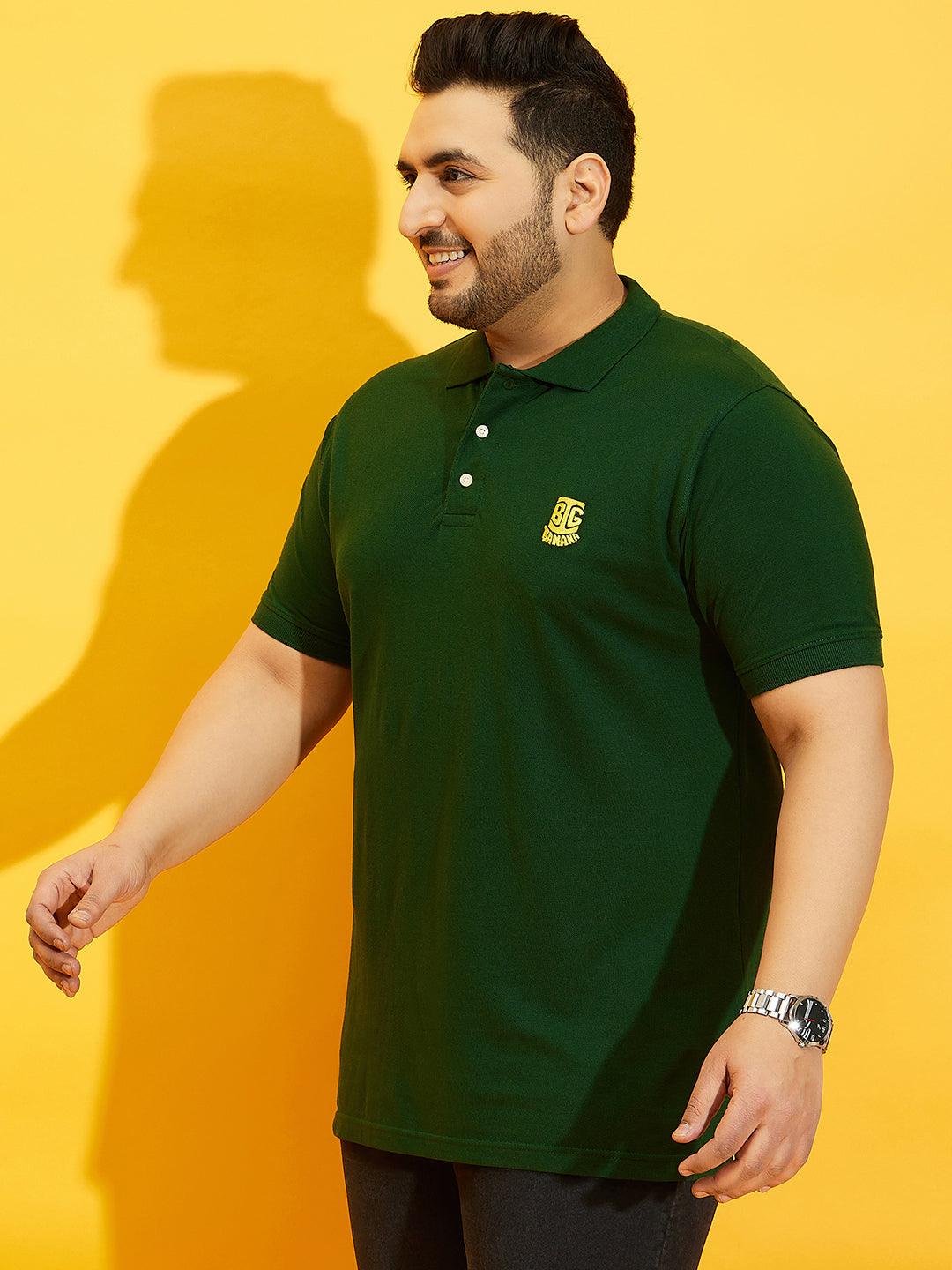 Men Plus Size Tim-BG Solid Polo Tshirt - bigbanana