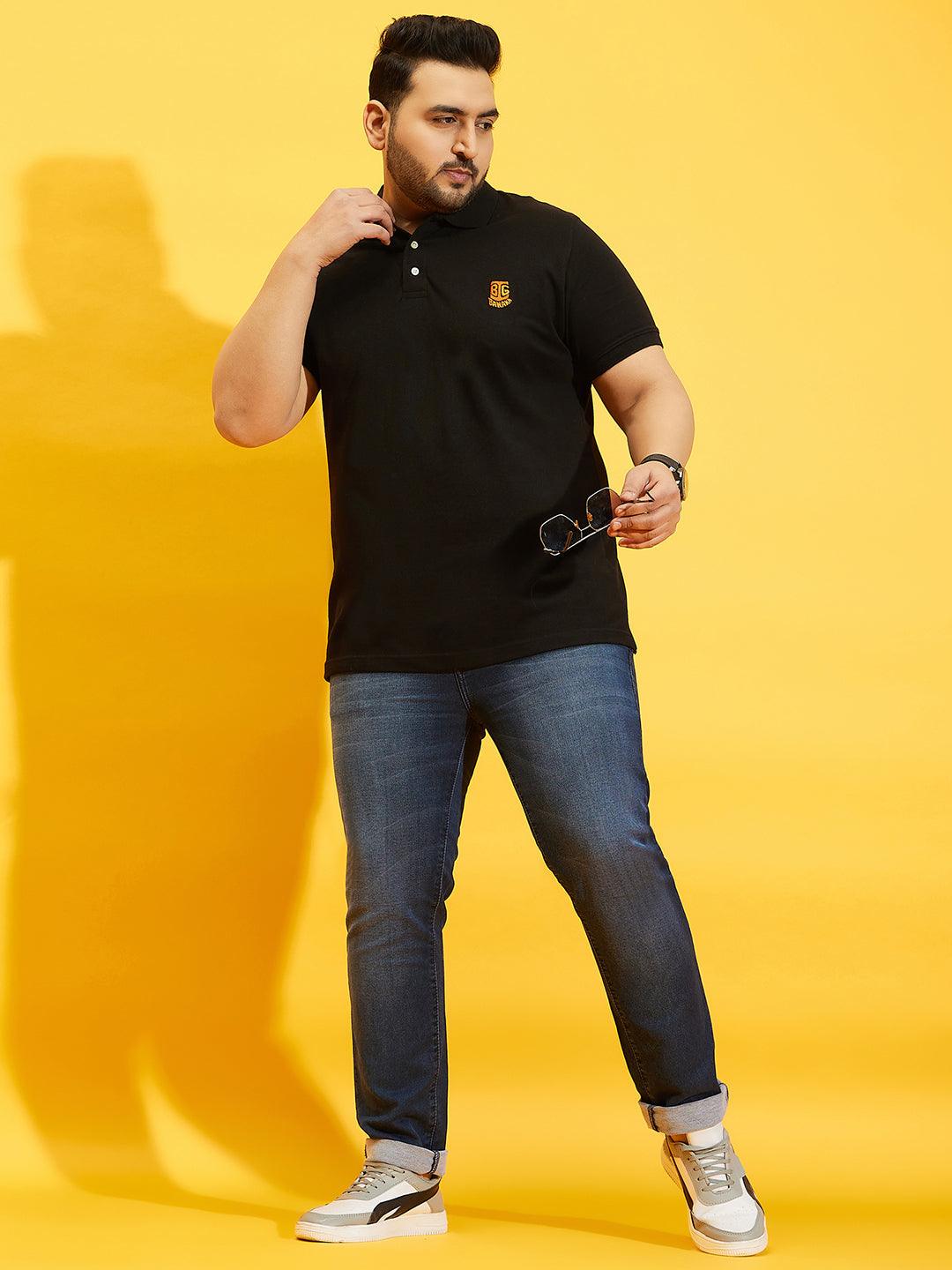 Men Plus Size Tim-B Solid Polo Tshirt - bigbanana