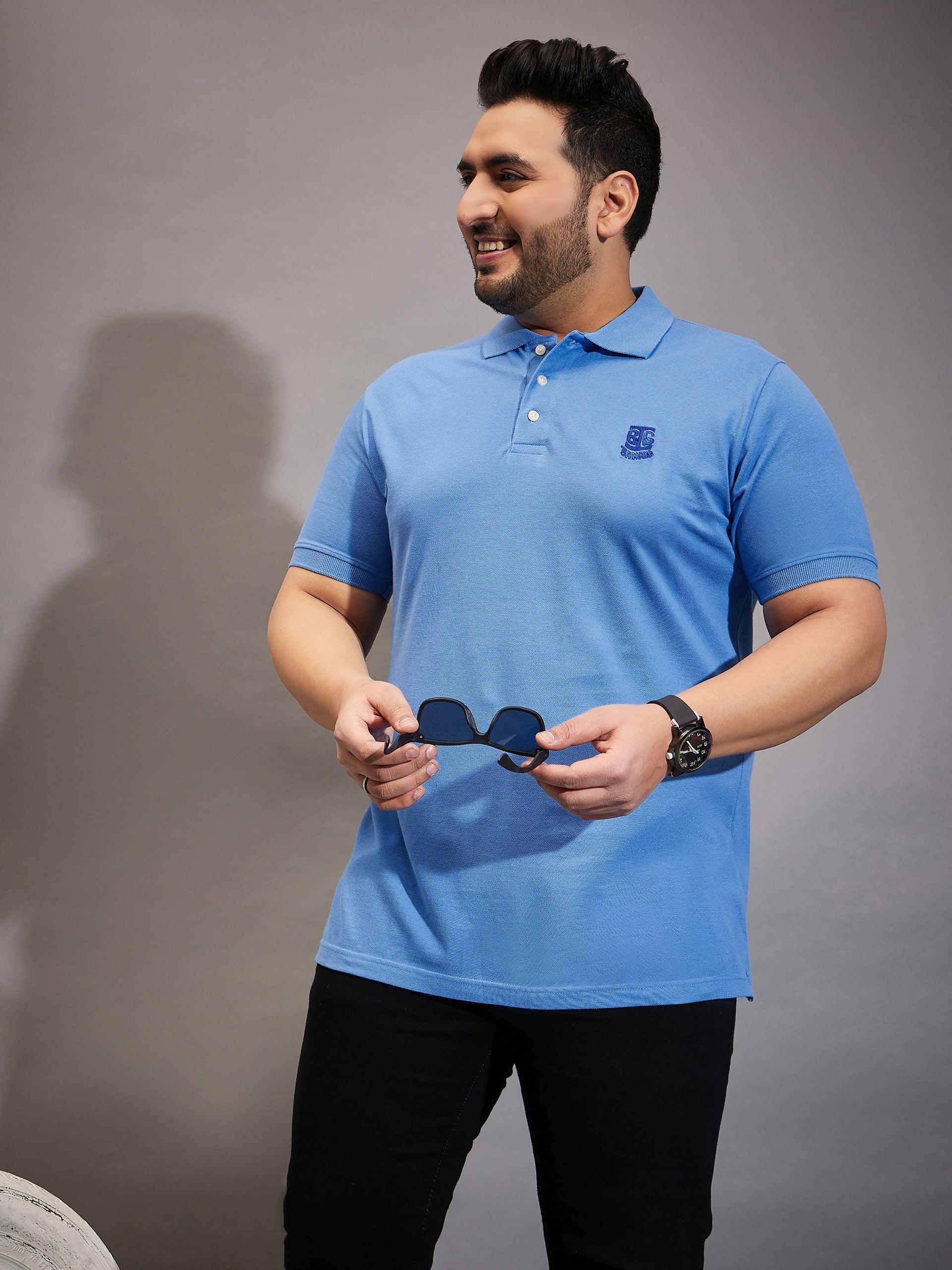 Men Plus Size Tim-SB Solid Polo Tshirt - bigbanana