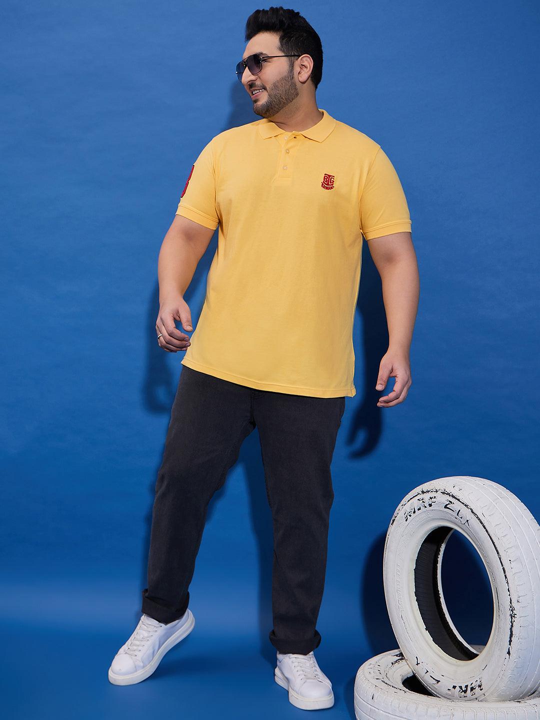 Men Plus Size Tim-Y Solid Polo Tshirt - bigbanana