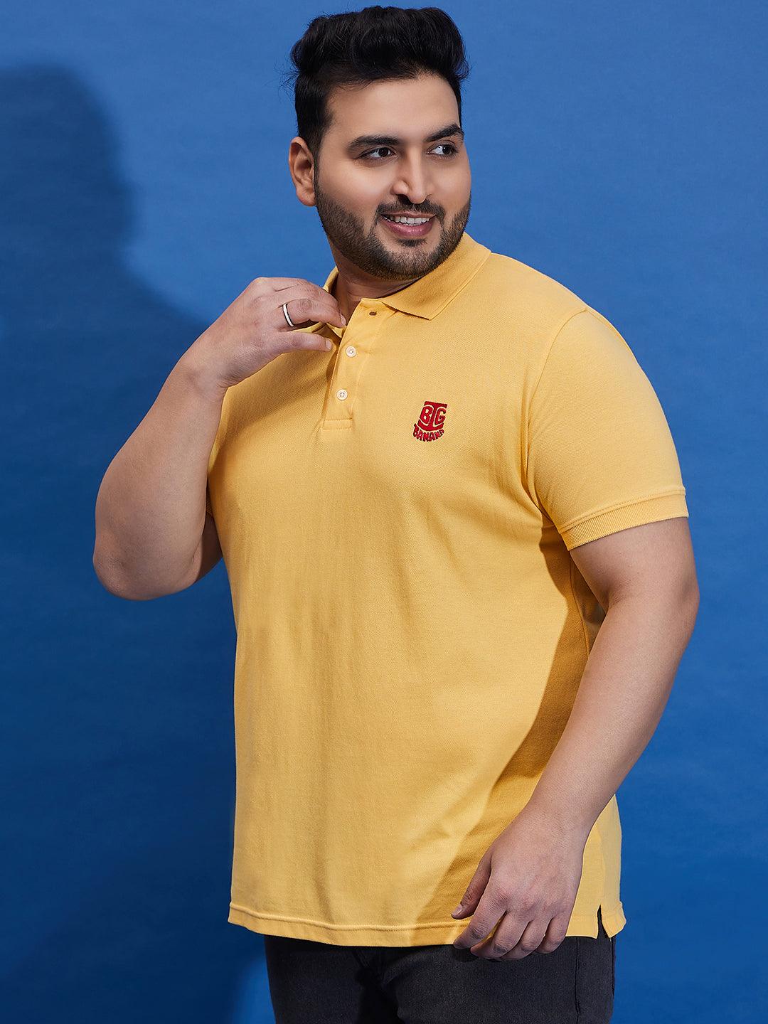 Men Plus Size Tim-Y Solid Polo Tshirt - bigbanana