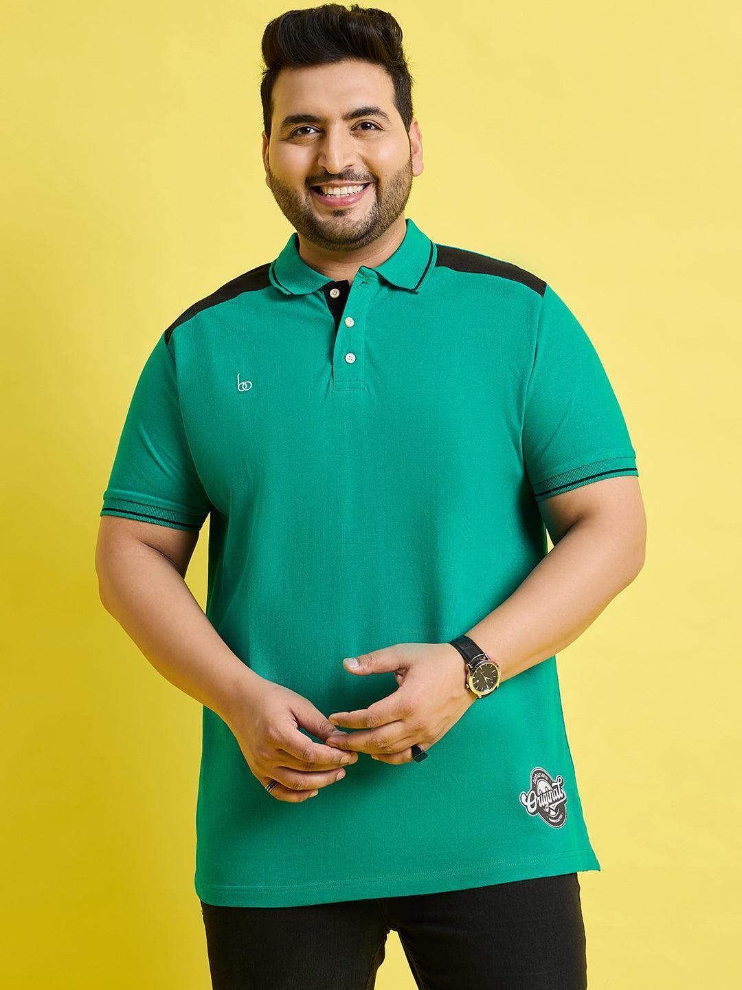 Men Plus Size Taart Solid Polo Tshirt - bigbanana