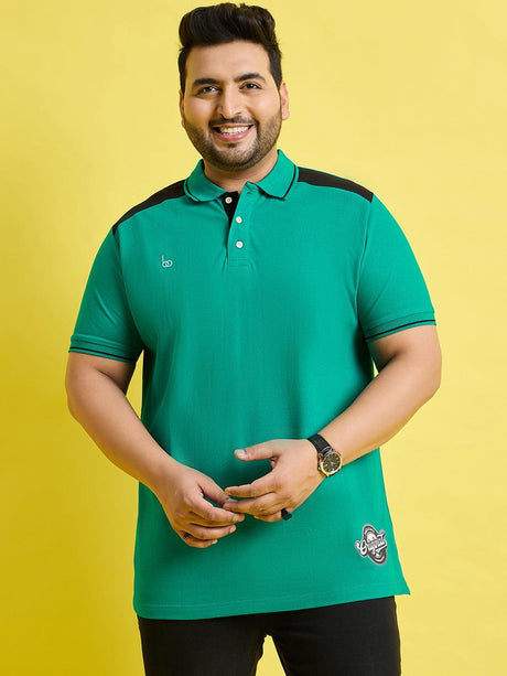 Men Plus Size Taart Solid Polo Tshirt - bigbanana