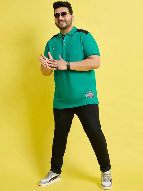 Men Plus Size Taart Solid Polo Tshirt - bigbanana