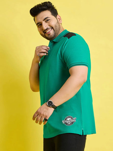 Men Plus Size Taart Solid Polo Tshirt - bigbanana