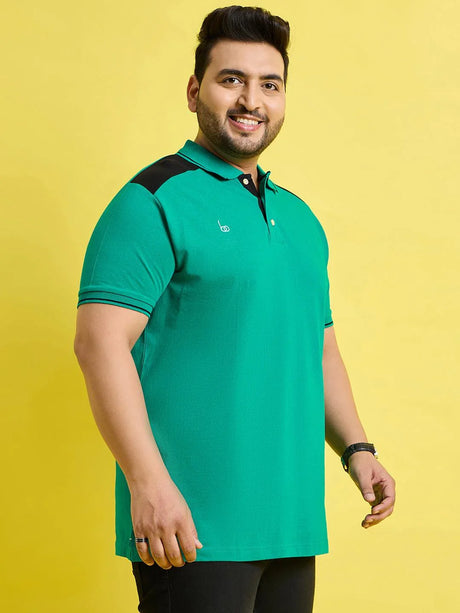 Men Plus Size Taart Solid Polo Tshirt - bigbanana