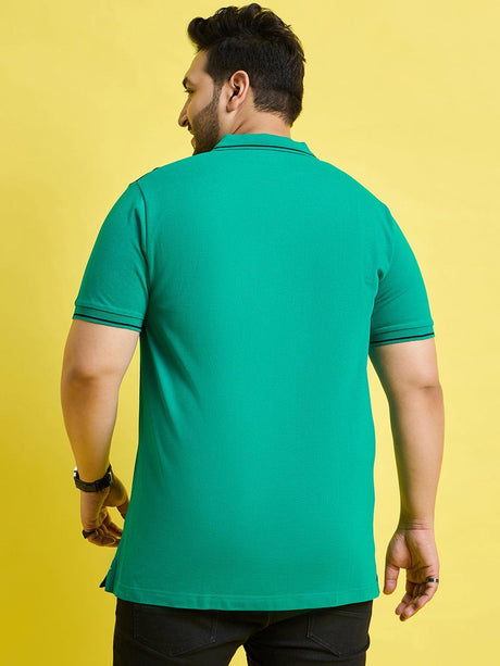 Men Plus Size Taart Solid Polo Tshirt - bigbanana