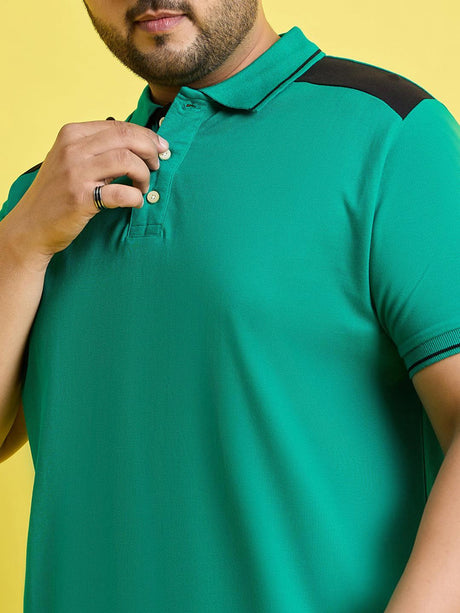 Men Plus Size Taart Solid Polo Tshirt - bigbanana