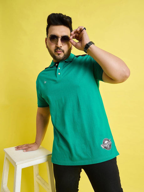 Men Plus Size Taart Solid Polo Tshirt - bigbanana