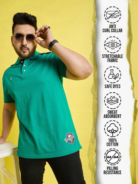 Men Plus Size Taart Solid Polo Tshirt - bigbanana