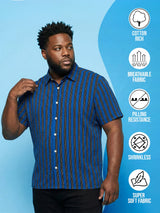 Men Plus Size Takeline Blue Striped Casual Shirt