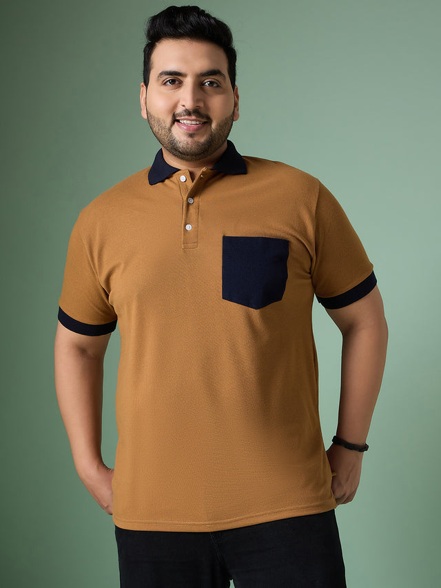 Men Plus Size Tavro Solid Polo Tshirt - bigbanana