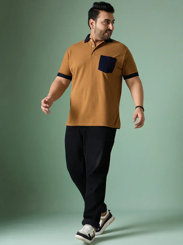 Men Plus Size Tavro Solid Polo Tshirt