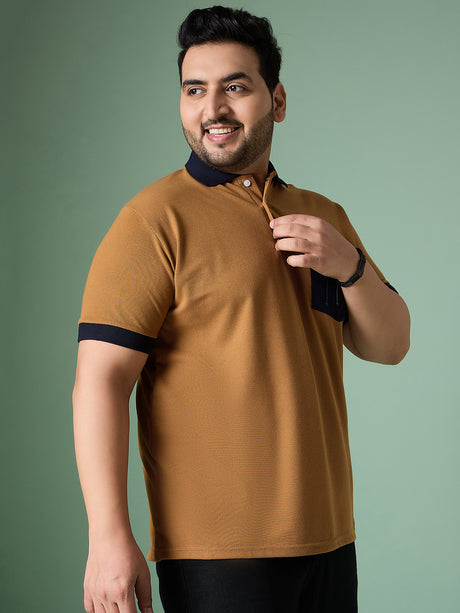 Men Plus Size Tavro Solid Polo Tshirt - bigbanana