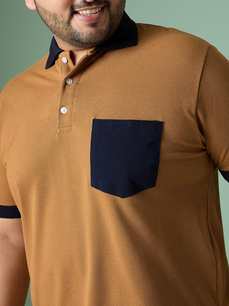 Men Plus Size Tavro Solid Polo Tshirt - bigbanana