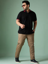 Men Plus Size Tenzil Colorblock Polo Tshirt - bigbanana