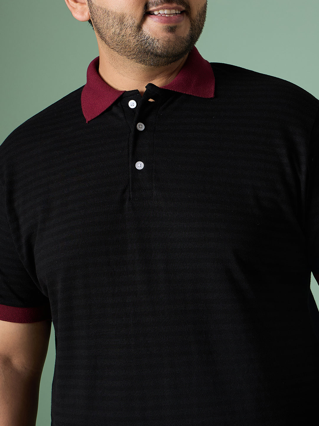 Men Plus Size Tenzil Colorblock Polo Tshirt - bigbanana