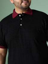 Men Plus Size Tenzil Colorblock Polo Tshirt - bigbanana