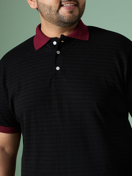 Men Plus Size Tenzil Colorblock Polo Tshirt - bigbanana