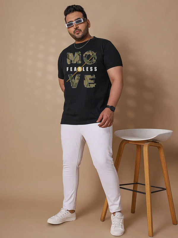 Men Plus Size Tesky Printed Round Neck Tshirt