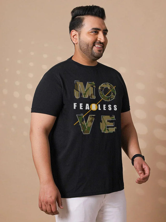 Men Plus Size Tesky Printed Round Neck Tshirt - bigbanana