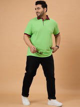 Men Plus Size Texzo Striped Polo Tshirt - bigbanana