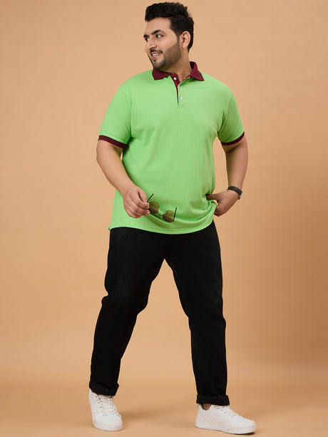 Men Plus Size Texzo Striped Polo Tshirt - bigbanana