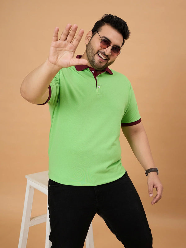 Men Plus Size Texzo Striped Polo Tshirt