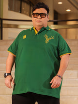 Men Plus Size Thom-Green Solid Polo Tshirt