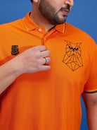 Men Plus Size Thom-Orange Solid Polo Tshirt - bigbanana