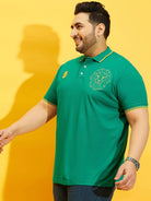 Men Plus Size Thom-Sea Green Solid Polo Tshirt - bigbanana