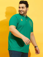 Men Plus Size Thom-Sea Green Solid Polo Tshirt - bigbanana