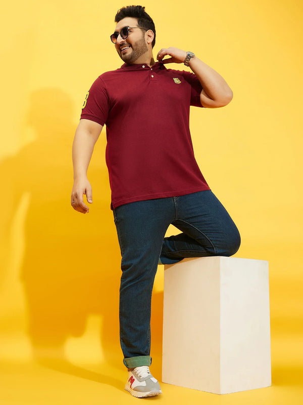 Men Plus Size TIM-MR Solid Polo Tshirt