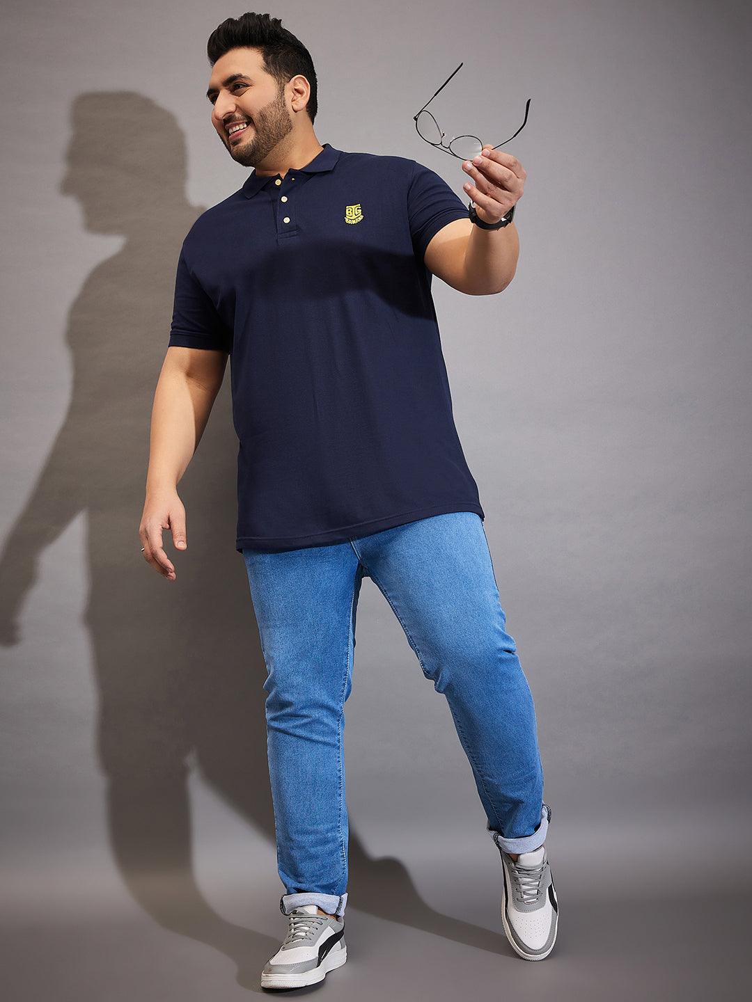 Men Plus Size Tim-NB Solid Polo Tshirt - bigbanana