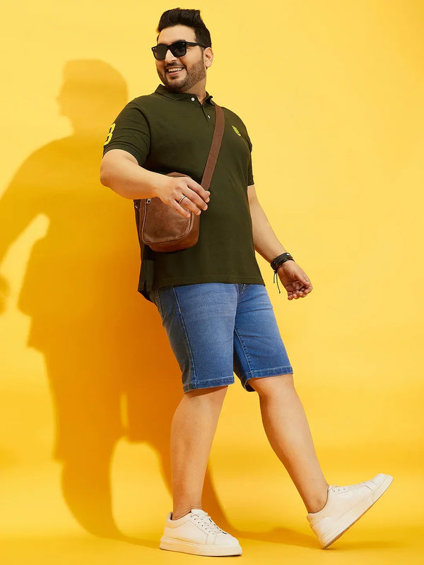 Men Plus Size TIM-OL Solid Polo Tshirt